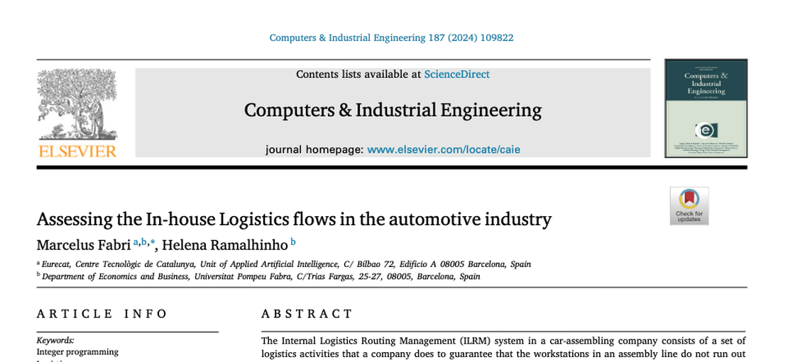 Assessing the In-house Logistics flows in the automotive industry