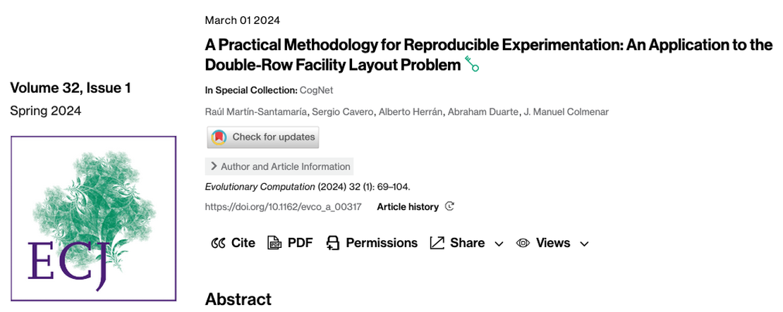 A Practical Methodology for Reproducible Experimentation: An Application to the Double-Row Facility Layout Problem