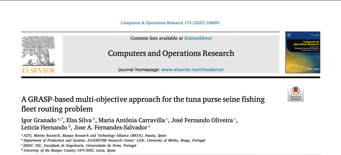 A GRASP-based multi-objective approach for the tuna purse seine fishing fleet routing problem