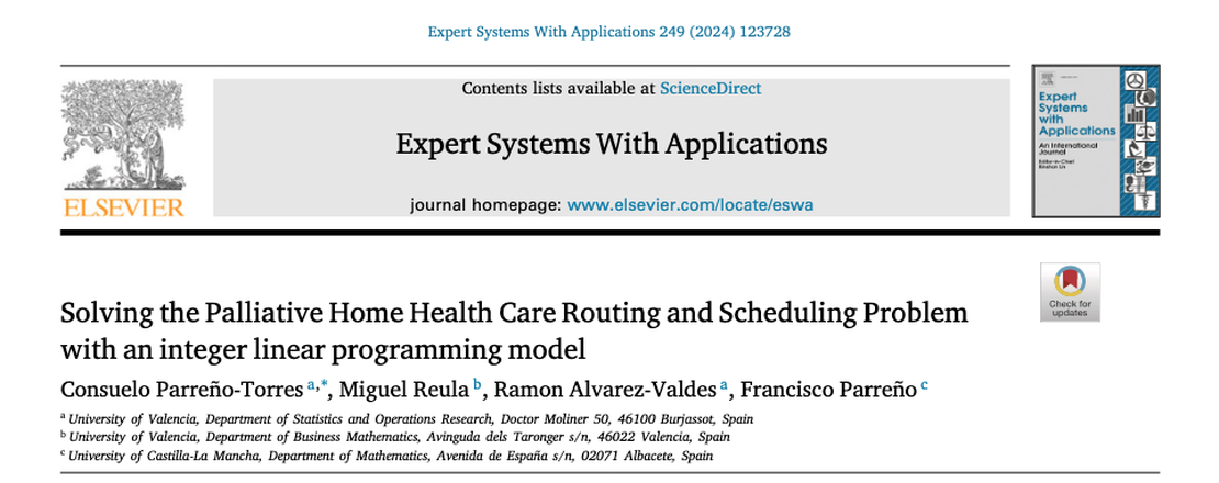 Solving the Palliative Home Health Care Routing and Scheduling Problem with an integer linear programming model